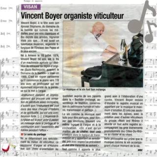Vincent Boyer organiste viticulteur